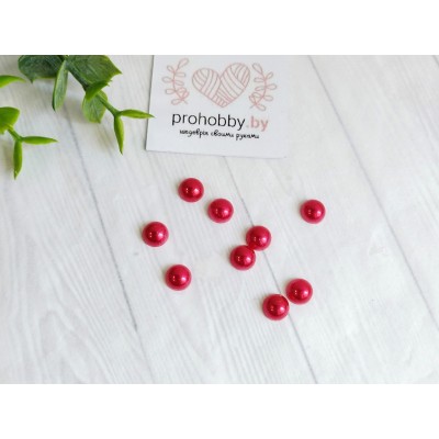 Полужемчуг 8 мм, цвет малиновый, 5 г